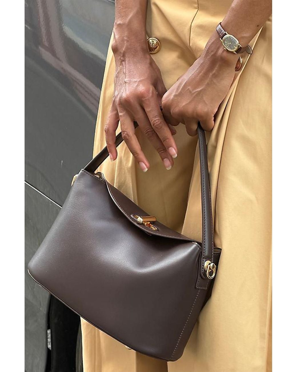 Melie Bianco Brown Lana Shoulder Bag