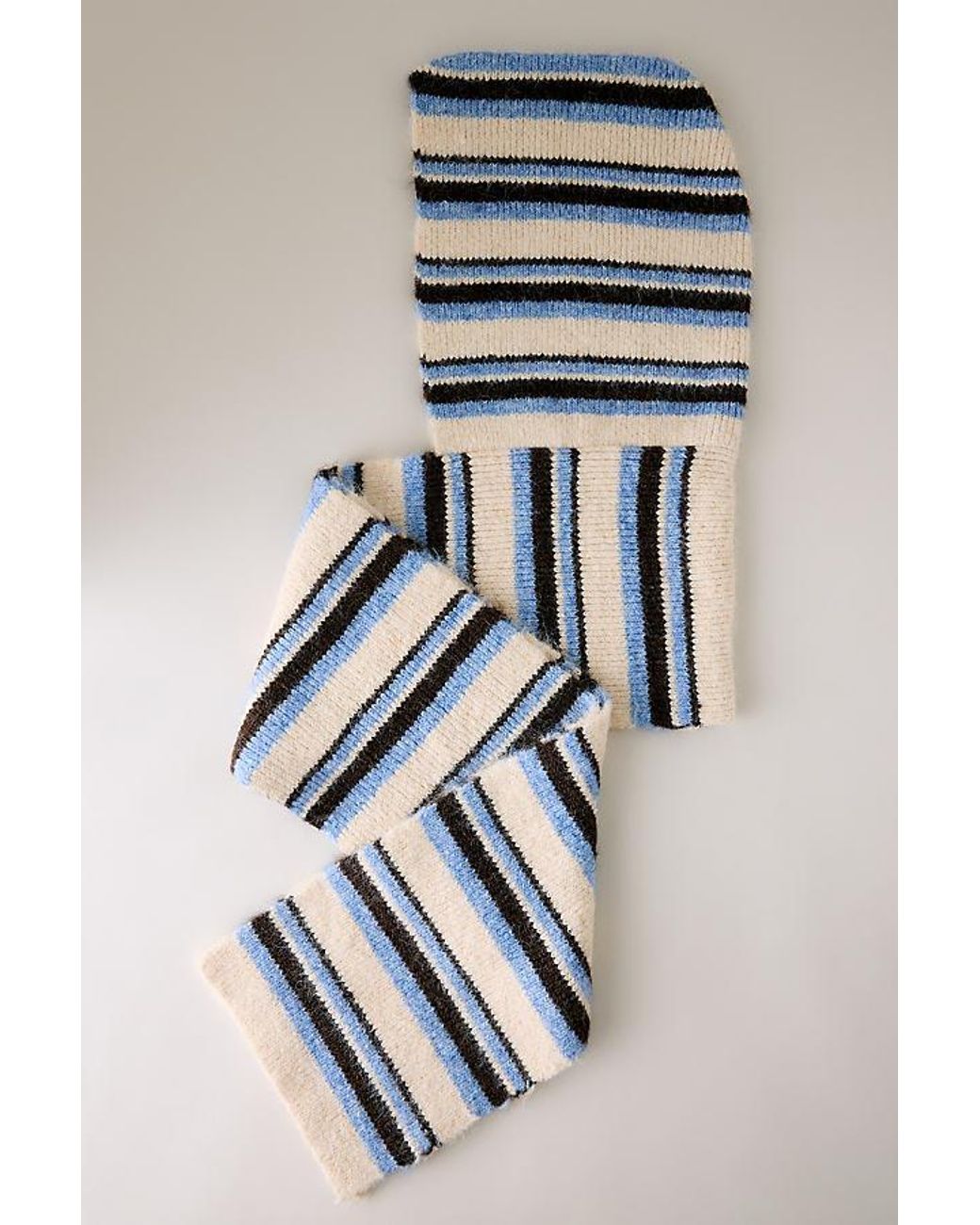 By Anthropologie Blue Striped Hooded Scarf