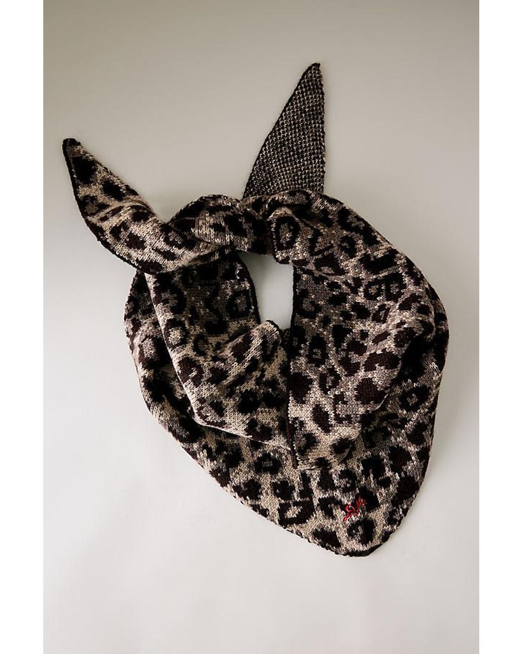 Damson Madder Black Wool-Cashmere Triangle Scarf