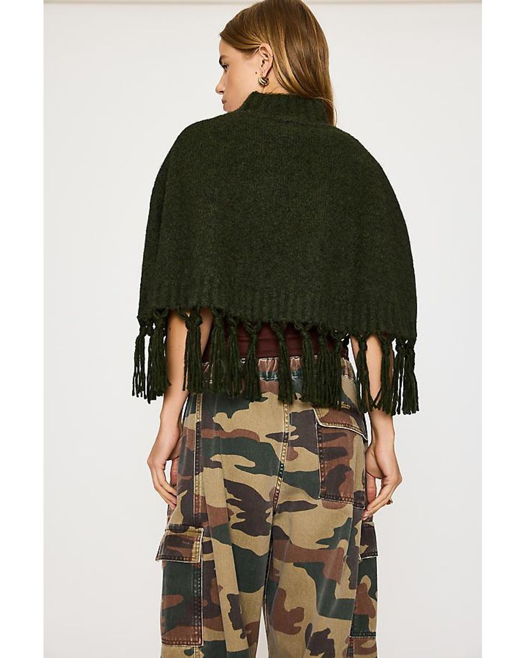 Mare Mare Blue Fringed Poncho