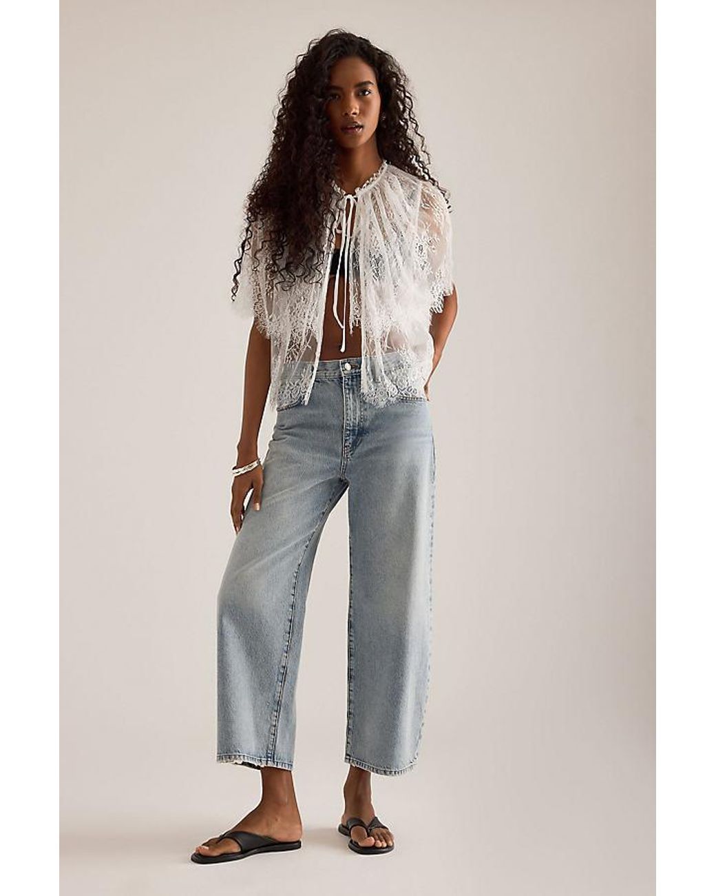 FRAME Blue The Bow Crop Jeans