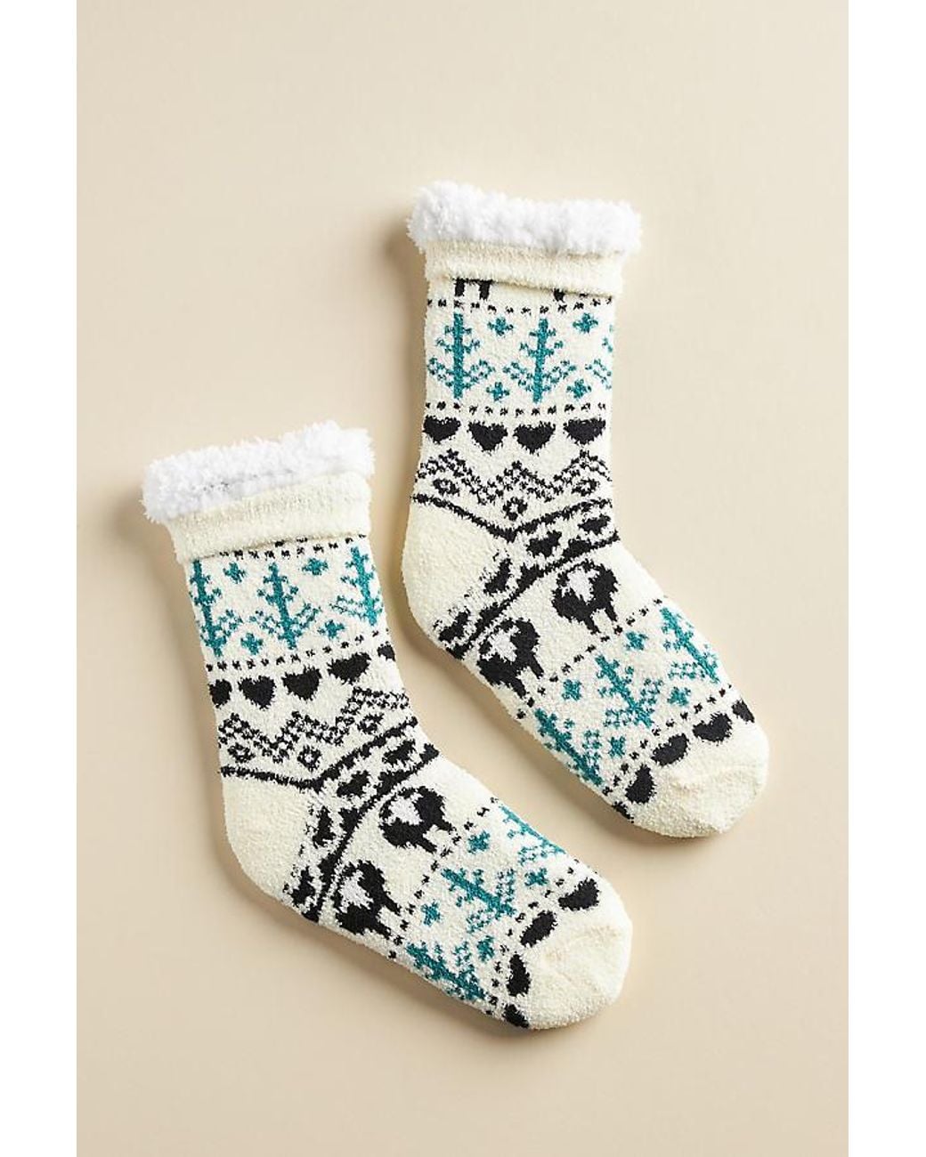 Anthropologie Black Sherpa Cosy Socks
