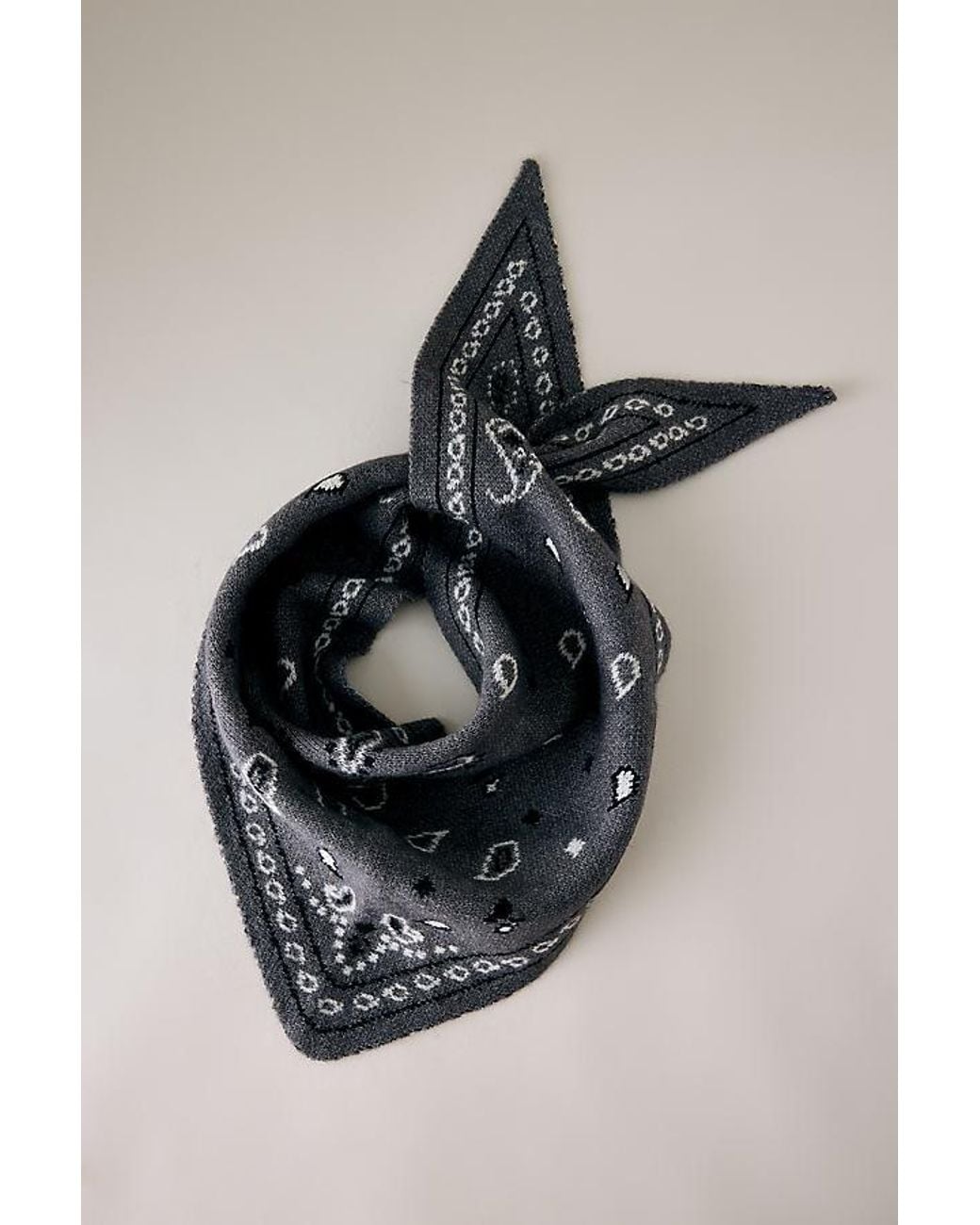 By Anthropologie Multicolor Knitted Triangle Bandana Headscarf