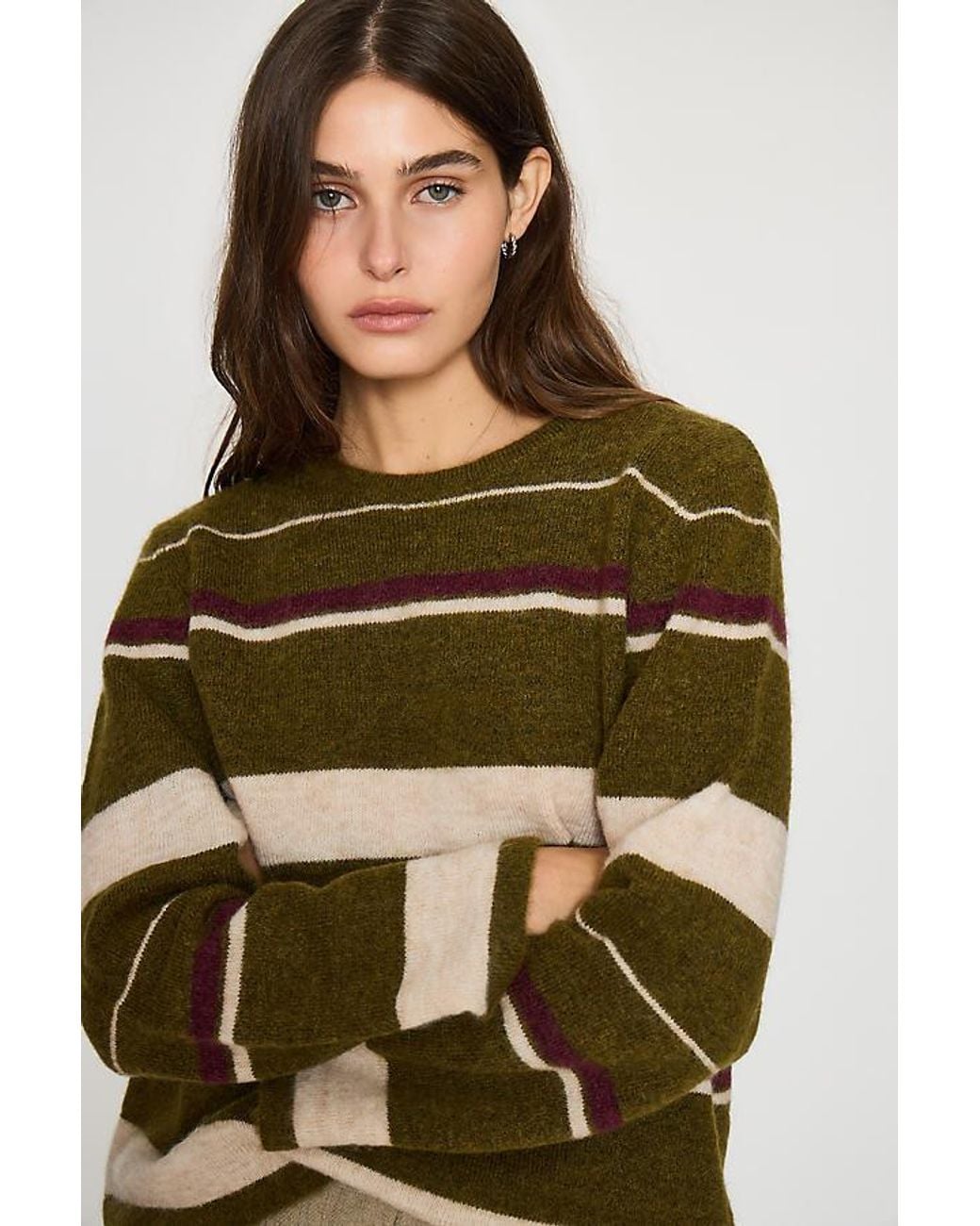 SELECTED Natural Lulu Stripe Wool-Blend Jumper