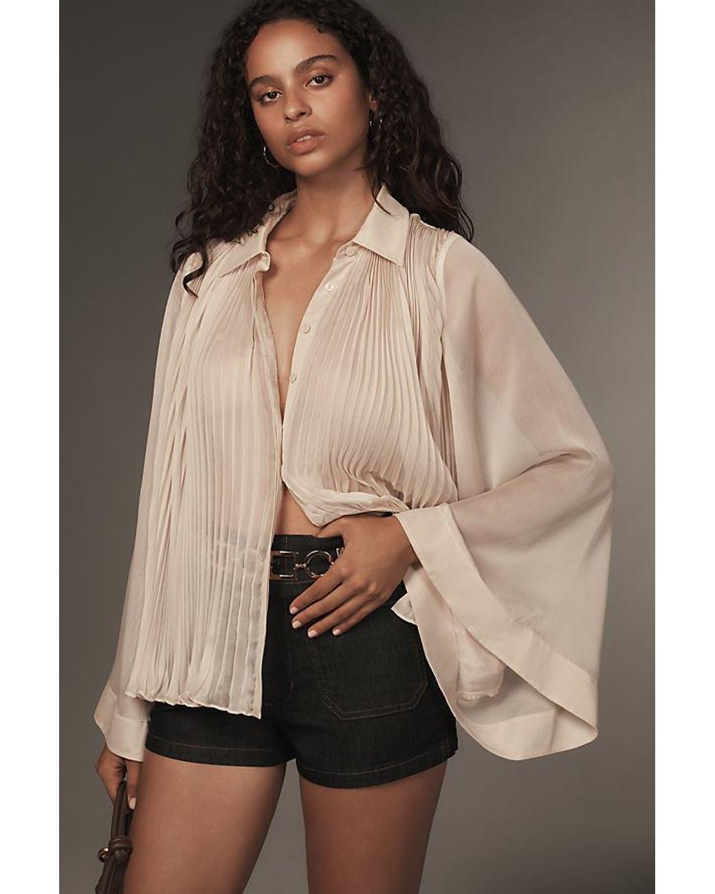 louren DRAPE CAPE BLOUSE brown（Ralph Lauren Home Langdon