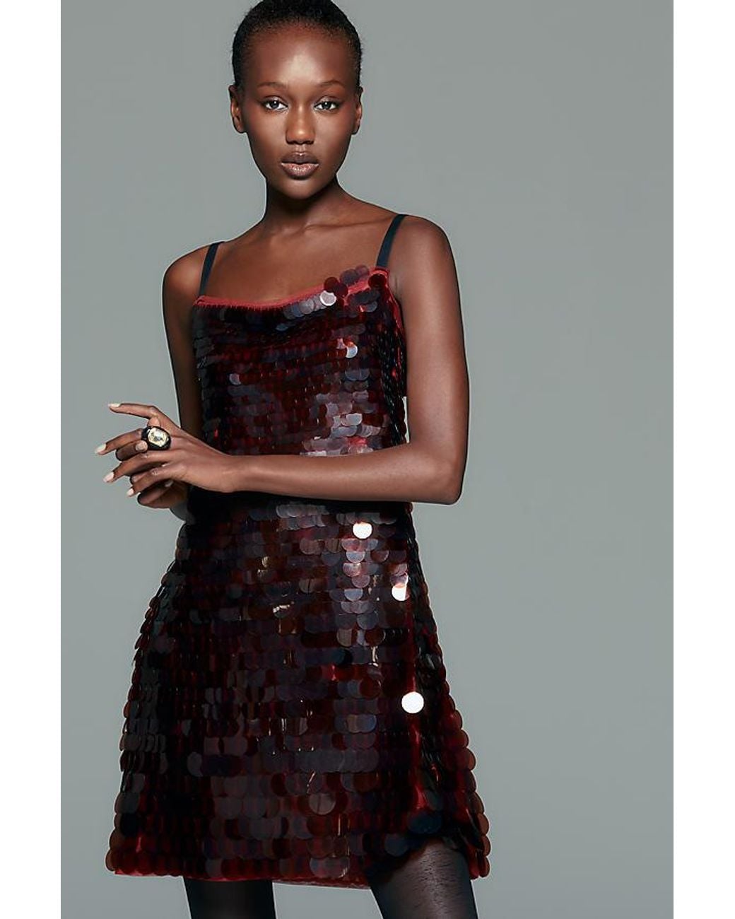 Maeve Purple Sleeveless Sequin Mini Dress
