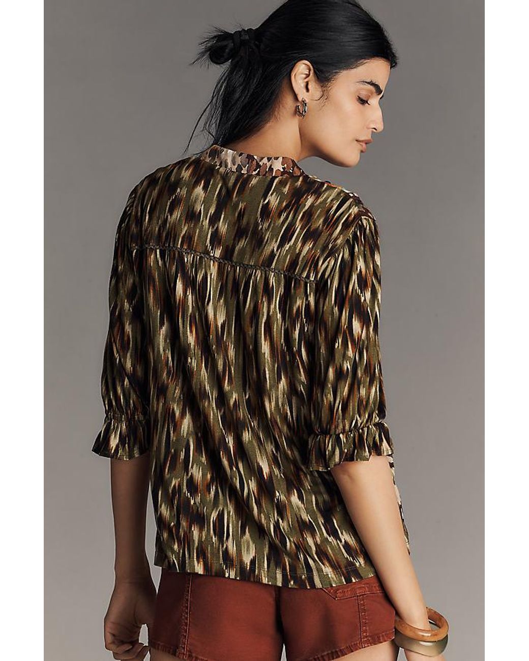 Bl-nk Stephanie Top in Brown | Lyst UK