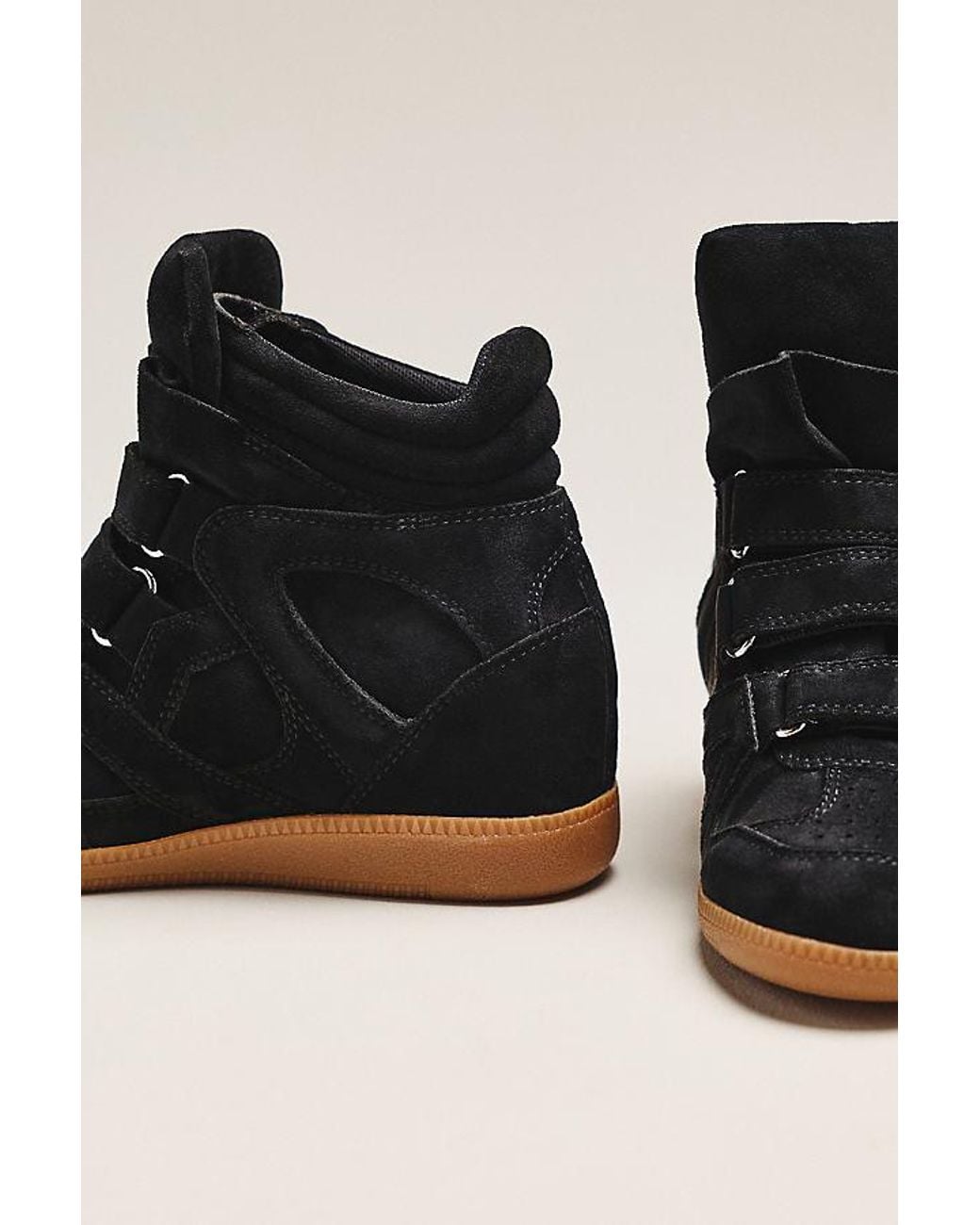 Silent D Black Sara High-Top Wedge Trainers
