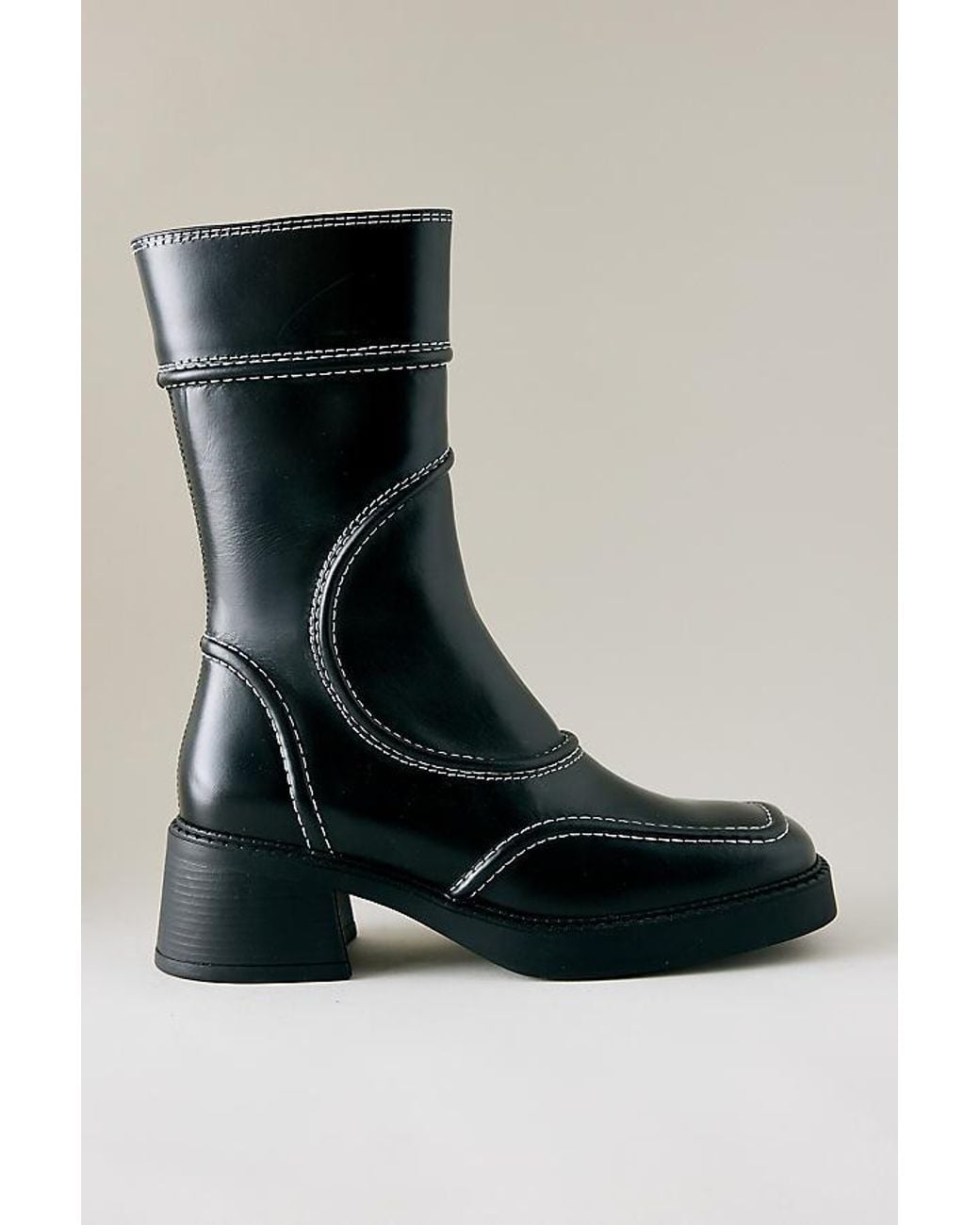 Miista Black Malene Leather Ankle Boots