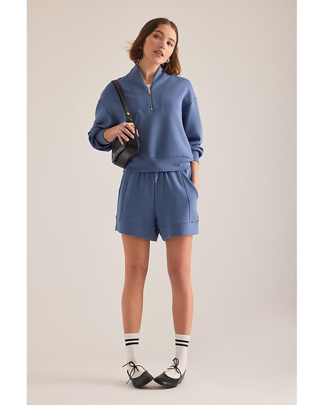 Varley Blue Davidson Half-Zip Sweatshirt