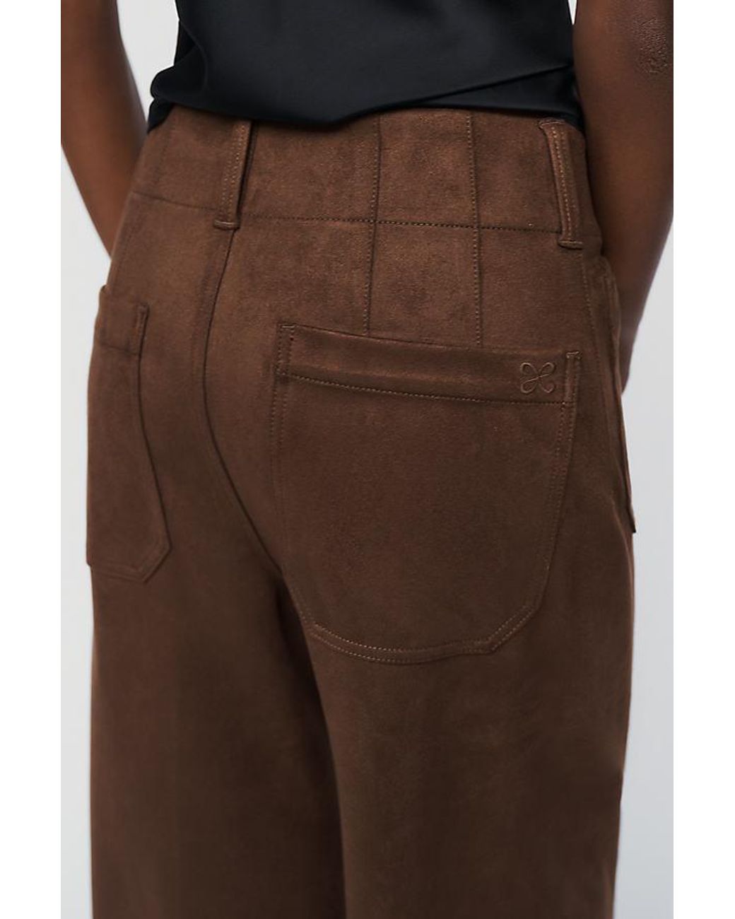 Maeve Brown @Merricksart X Faux-Suede Full-Length Colette Trousers