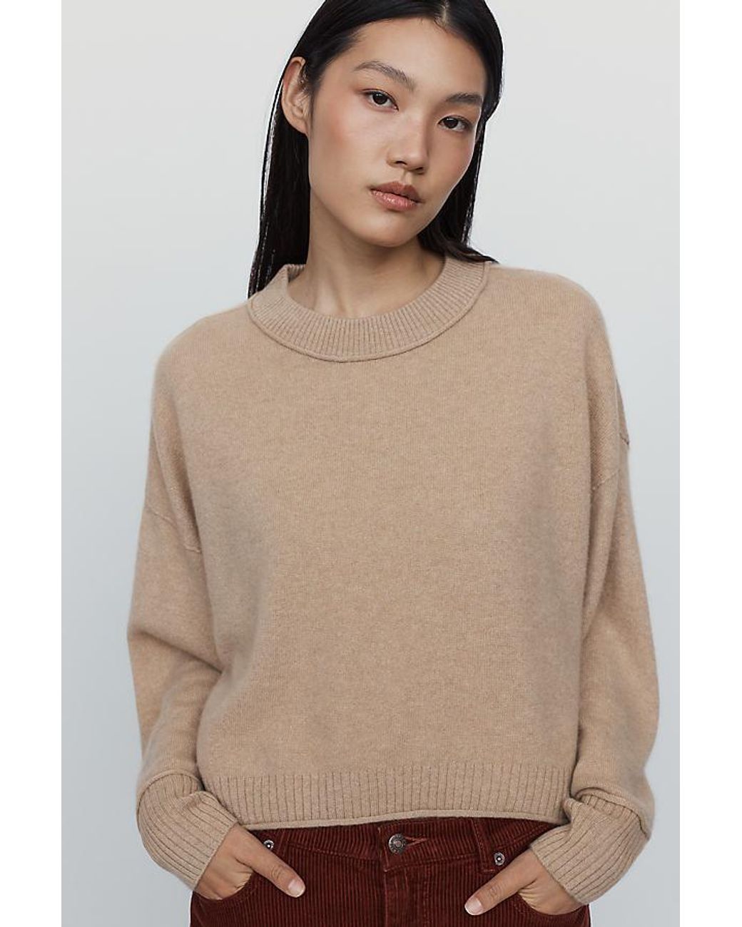 By Anthropologie Multicolor The Goldie Cashmere Long-Sleeve Crew-Neck Jumper