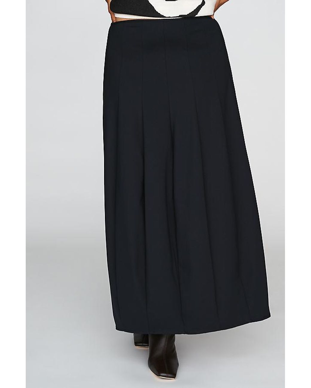 By Anthropologie Blue Modern Barrel Midi Skirt