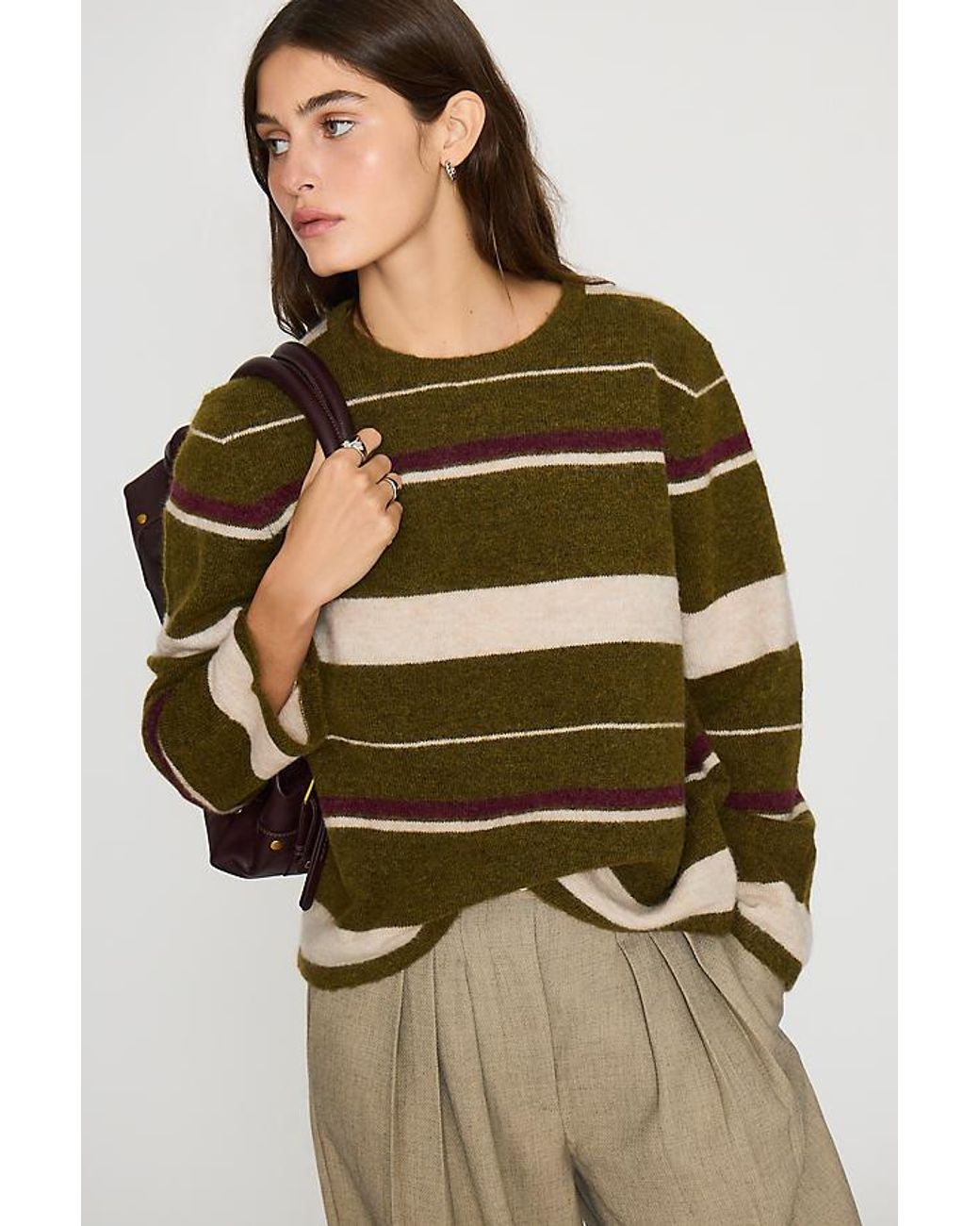 SELECTED Natural Lulu Stripe Wool-Blend Jumper