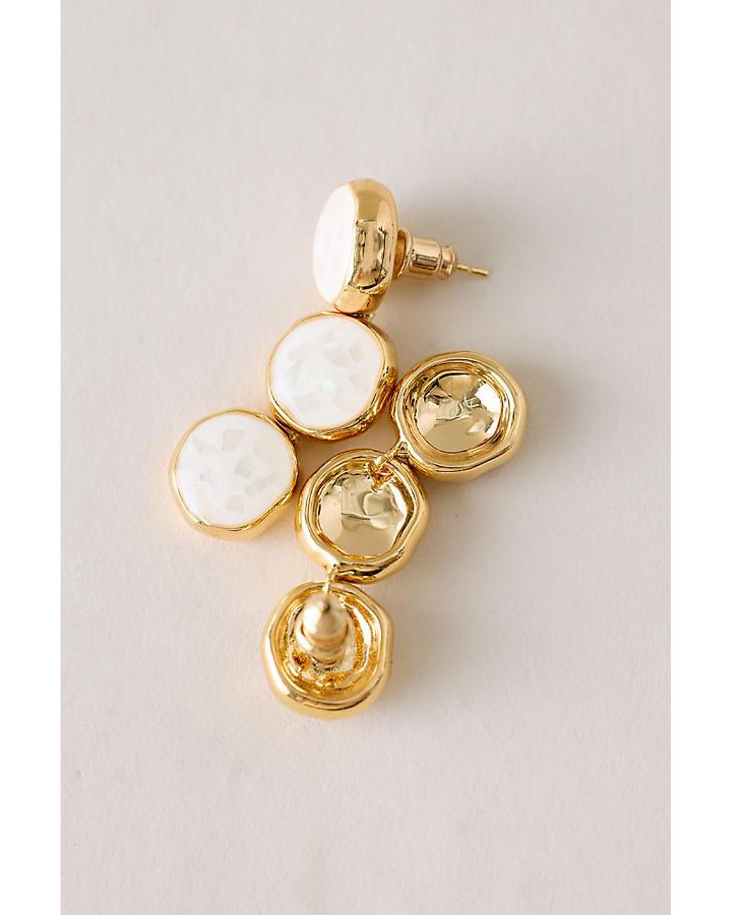 By Anthropologie Natural Plated Triple Pearl Drop Earrings