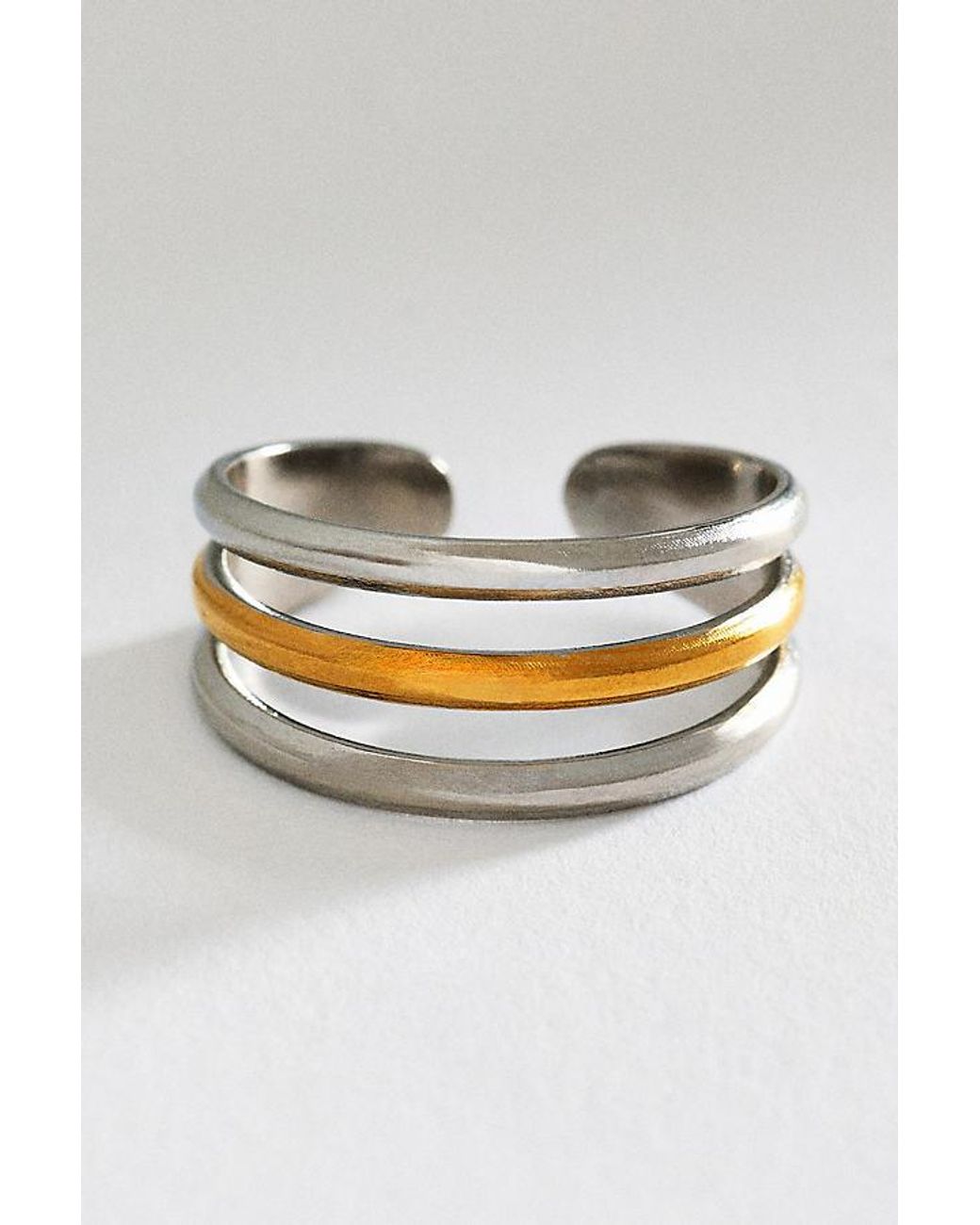 By Anthropologie Gray Layered Water-Resistant Ring