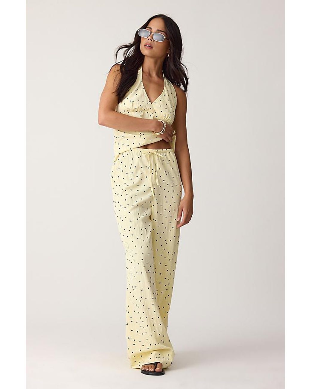 Object Natural Asta Drawstring Wide-Leg Trousers