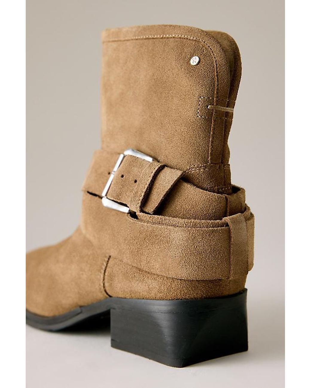 Bronx Brown Brodey Buckle Leather Ankle Boots