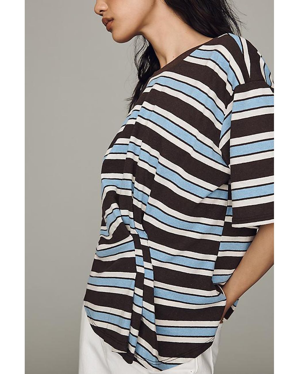 Pilcro Multicolor Pleated Waist T-Shirt