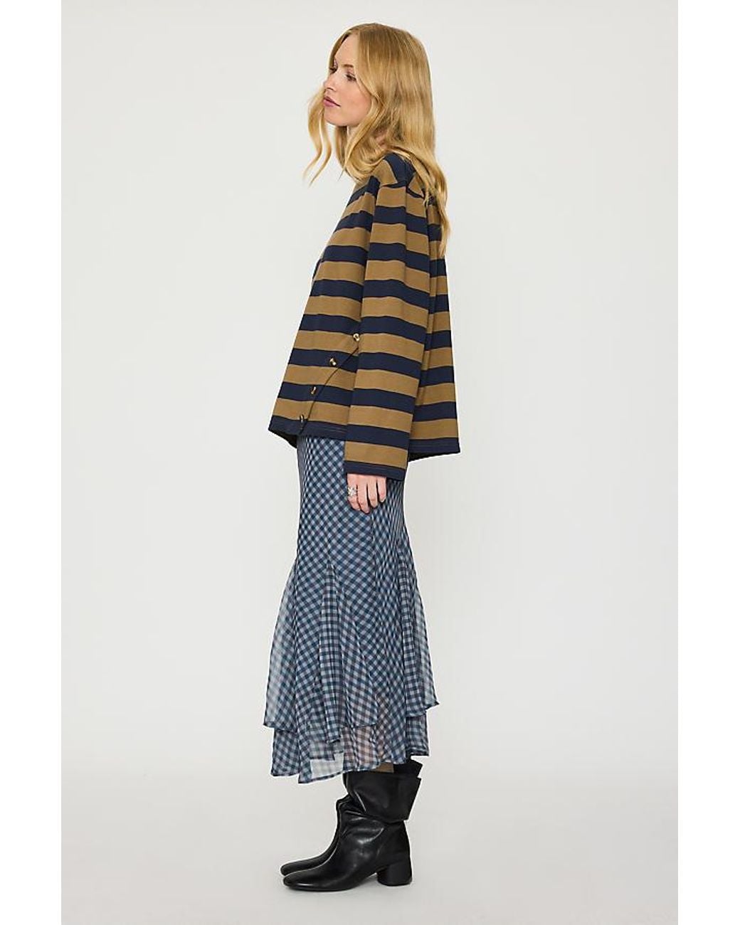 Damson Madder Blue Scottie Button-Detail Top