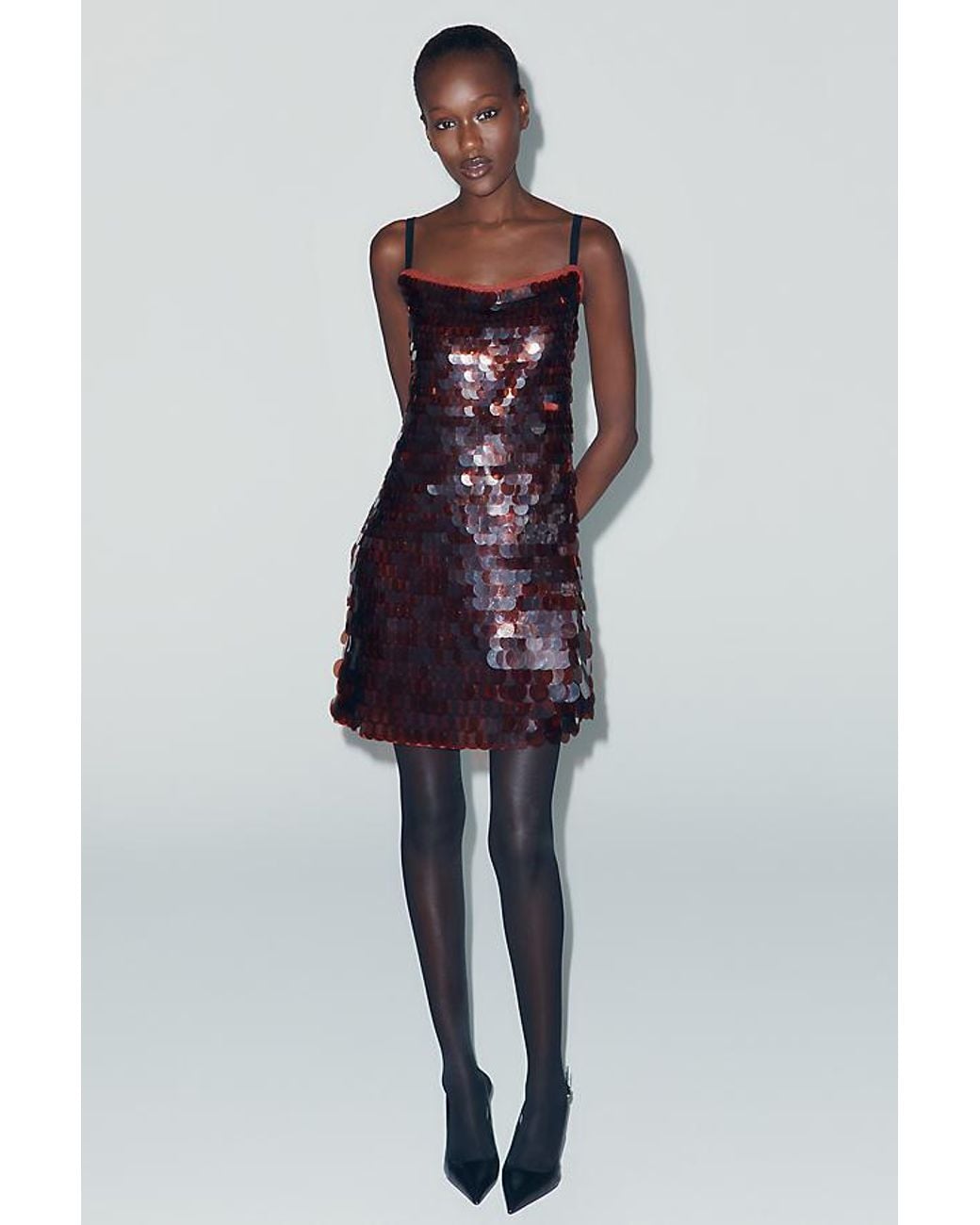 Maeve Purple Sleeveless Sequin Mini Dress