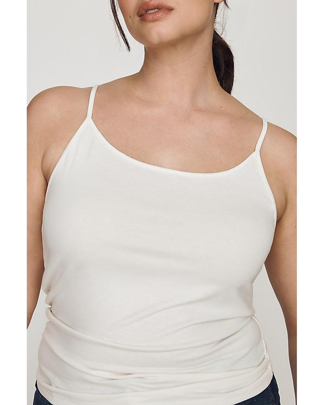 By Anthropologie White Surrey '90S Strappy Scoop Tank Top