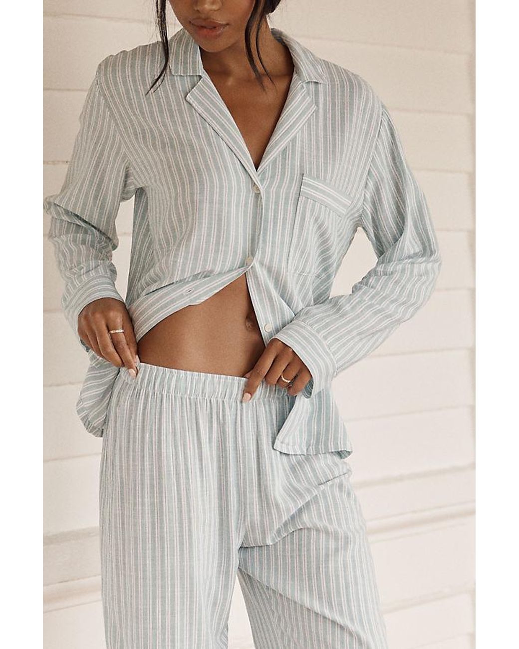 Eberjey Gray Nautico Long Pyjama Set