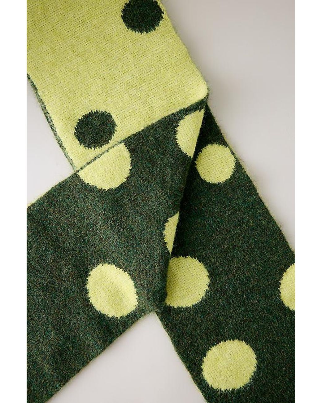 By Anthropologie Green Polka Dot Scarf