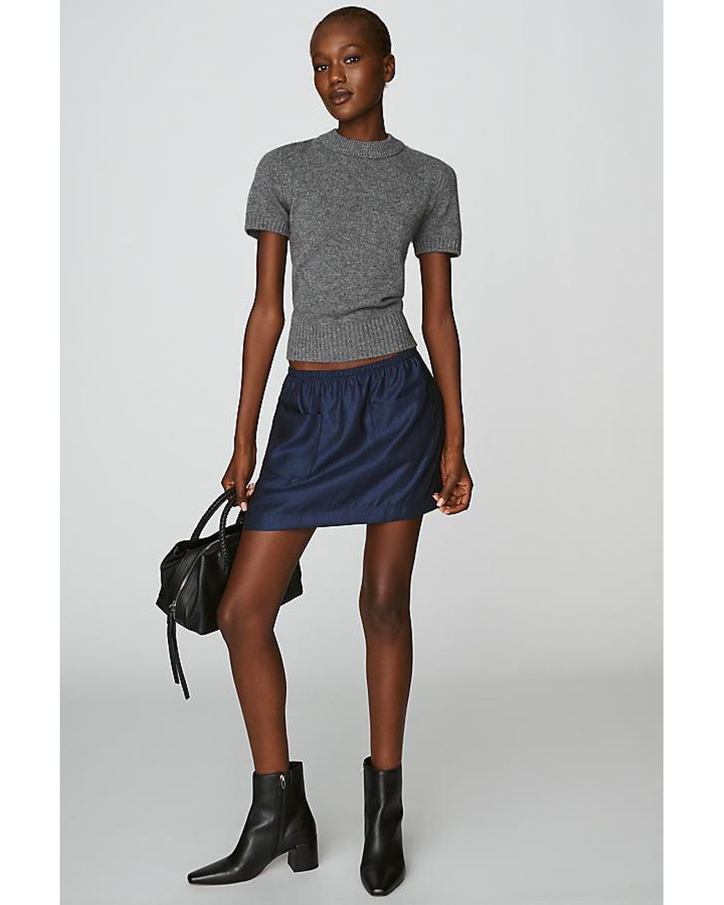 Maeve Gray Pull-On Mini Skirt