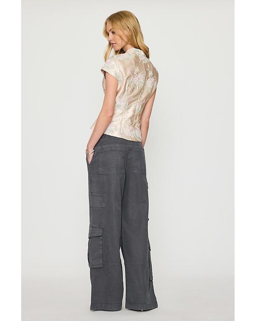 By Anthropologie White Mandarin Collar Top