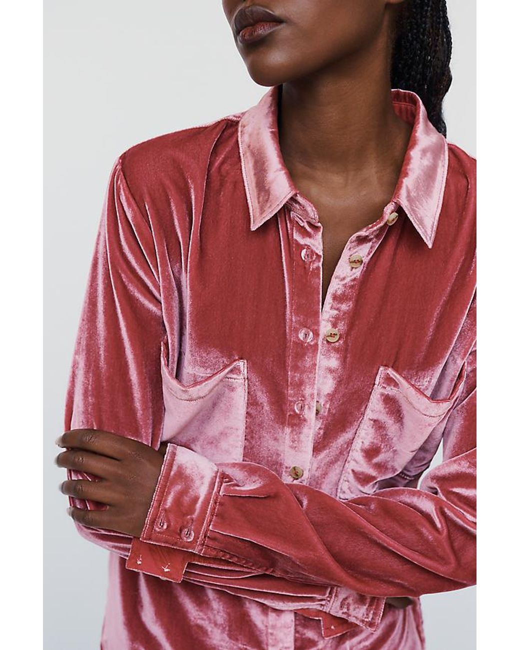 Pilcro Pink The Hadley Relaxed Buttondown Shirt By Velvet Edition