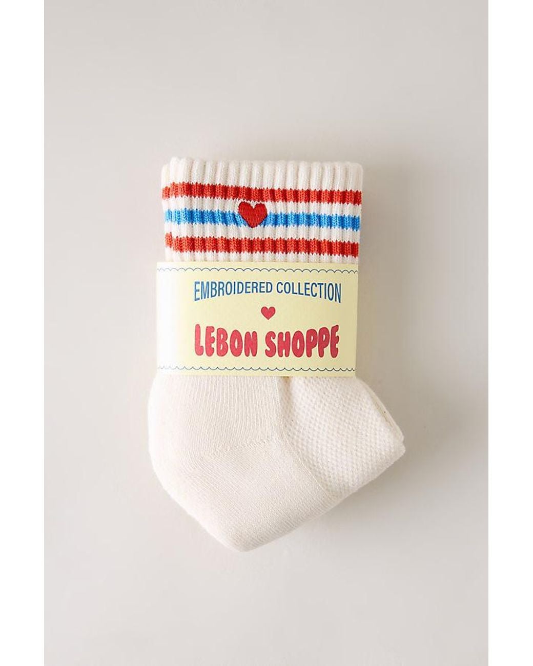 LE BON SHOPPE Natural Heart Stripe Socks