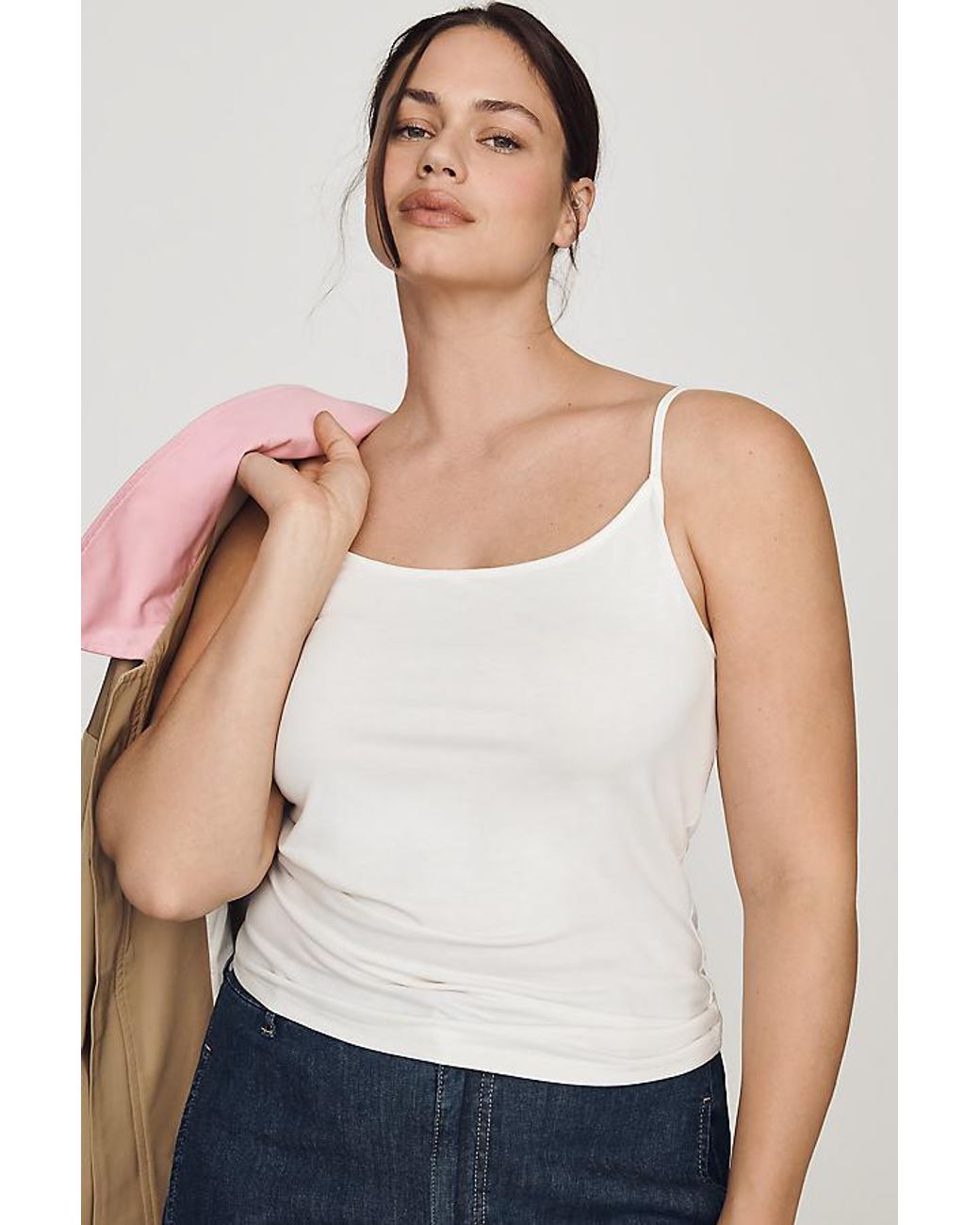 By Anthropologie White Surrey '90S Strappy Scoop Tank Top