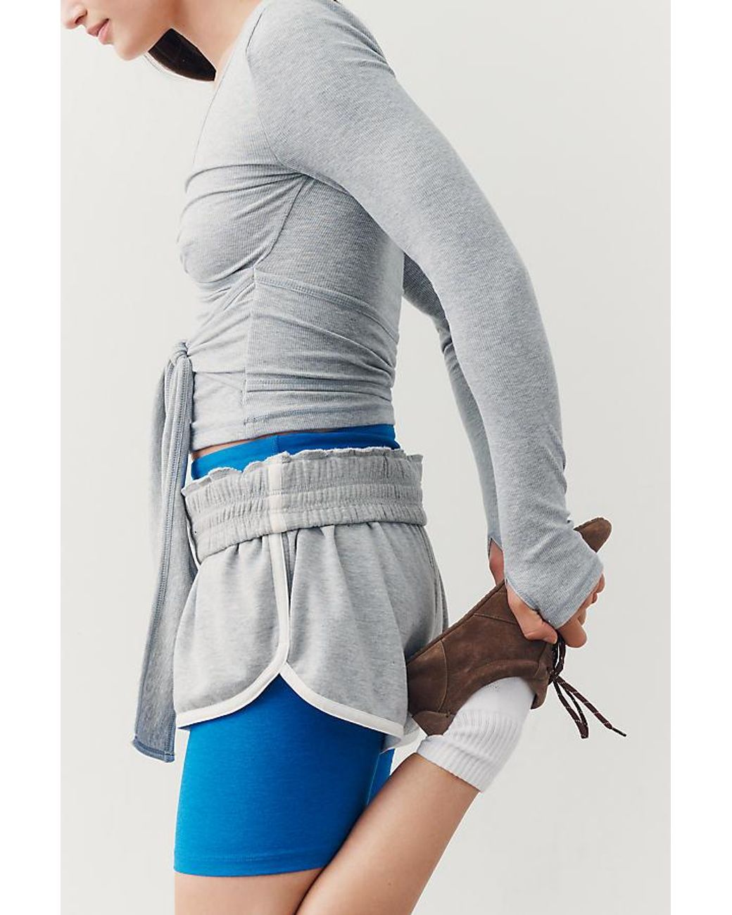 Daily Practice Blue Surplice Wrap-Front Top