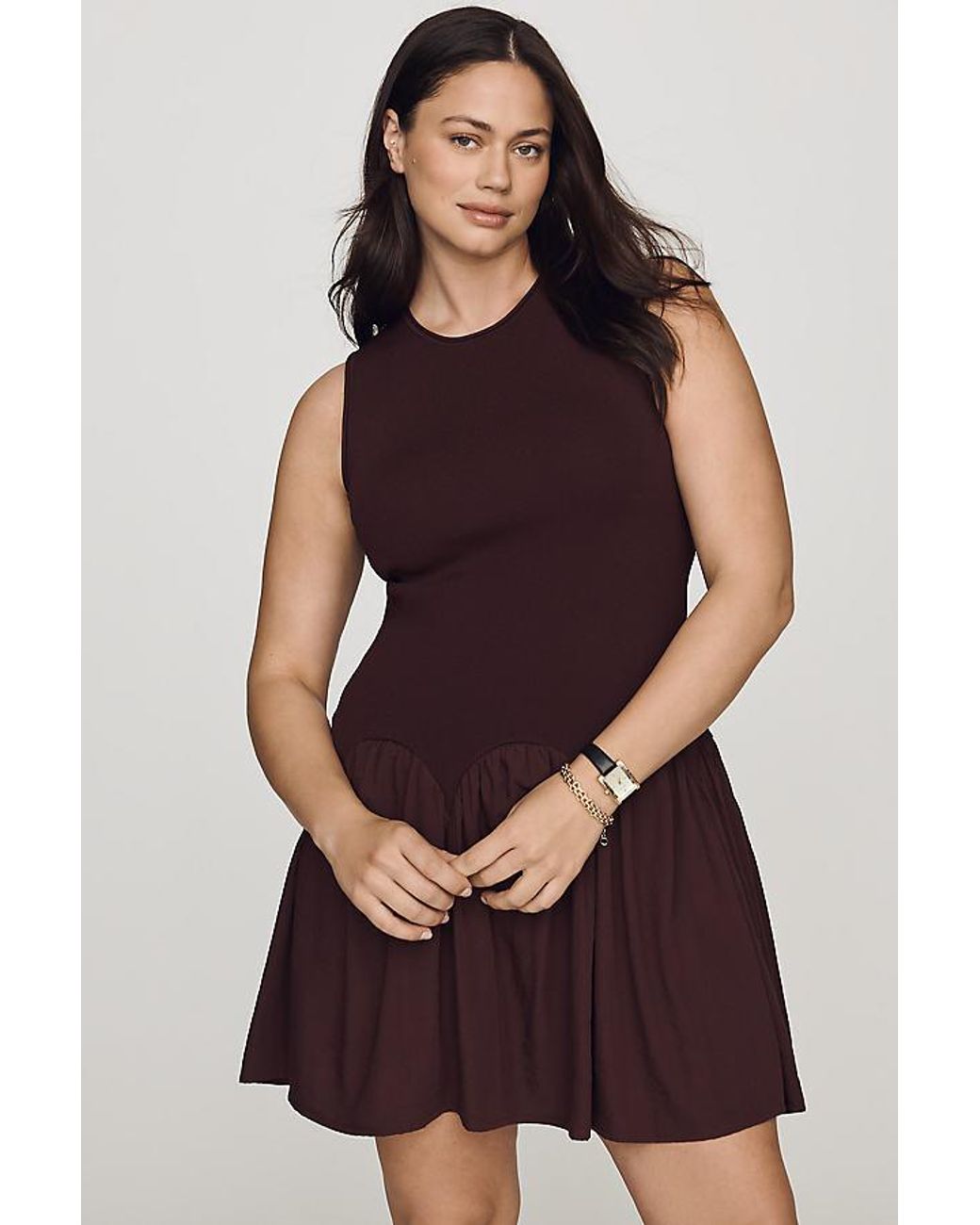 Siempre Purple Sleeveless Twofer Dress