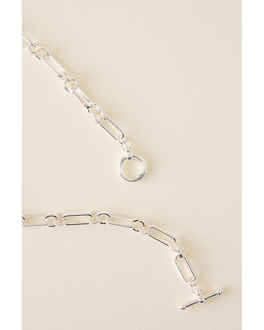 Anthropologie Natural Chunky Chain T-Bar Necklace