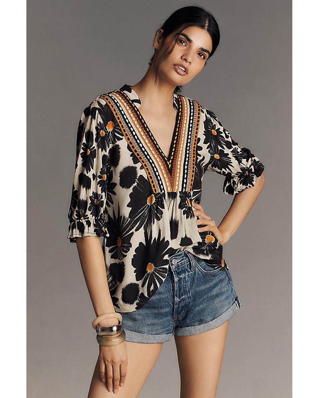 Bl-nk Stephanie Top in Grey | Lyst UK