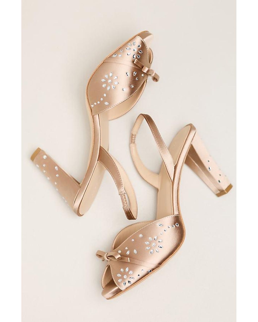 Maeve Natural Slingback Crystal Heels