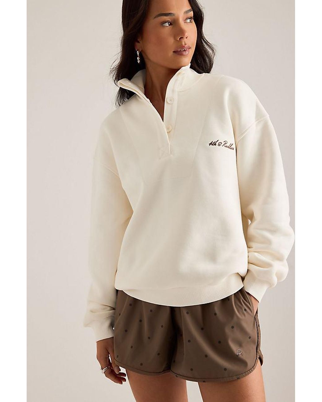4th & Reckless Natural Tess High-Neck Sweatshirt