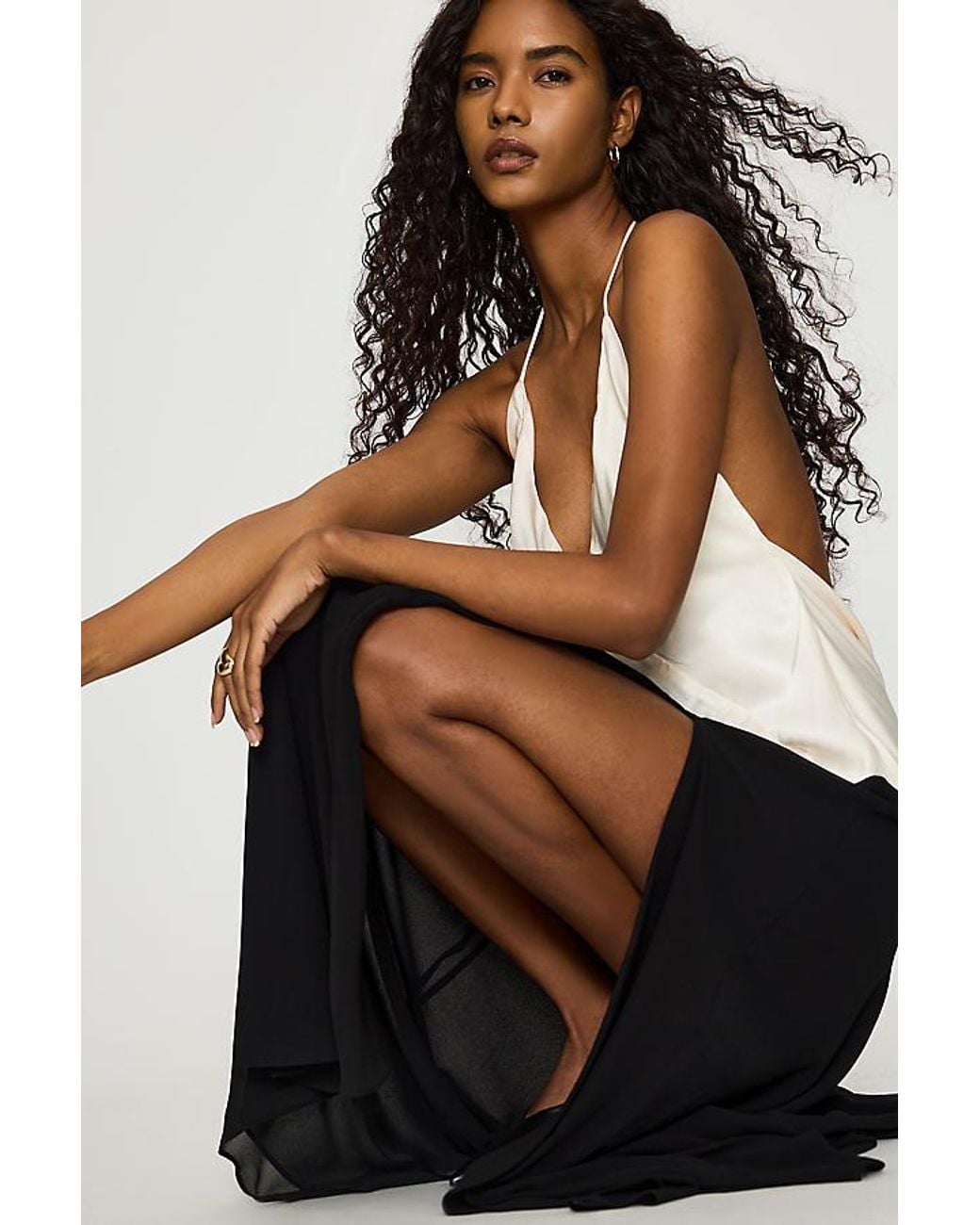 Bardot White Renya Contrast Maxi Dress