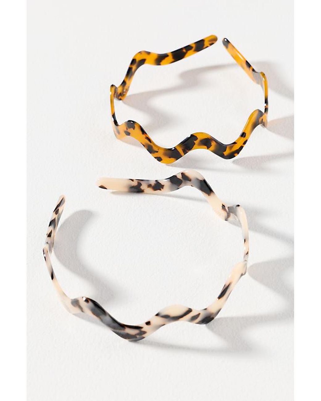 By Anthropologie Black Zigzag Resin Headbands, Set Of 2
