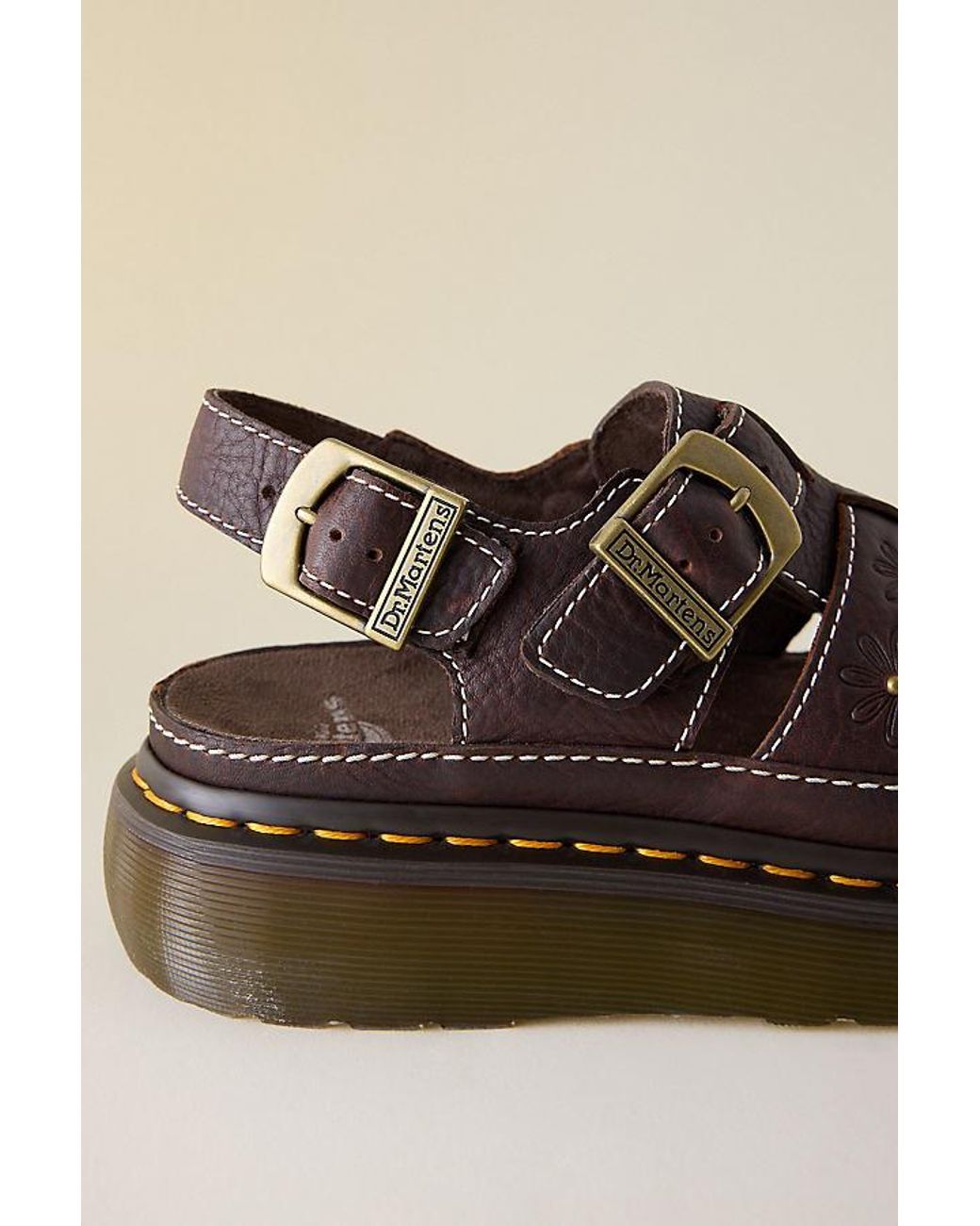 Dr. Martens Brown Wrenlie Flower Sandals