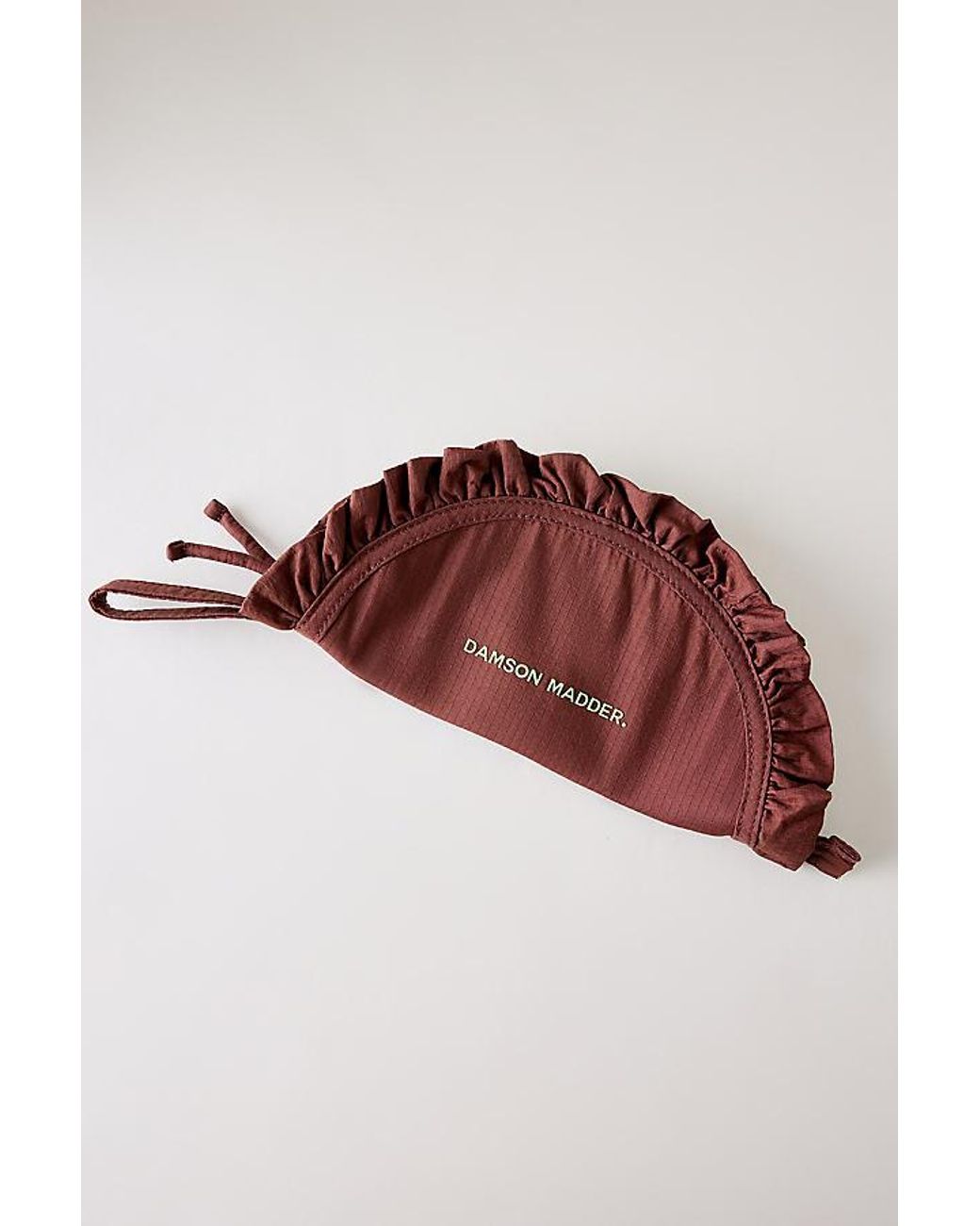 Damson Madder Red Ruffle Half Moon Makeup Bag