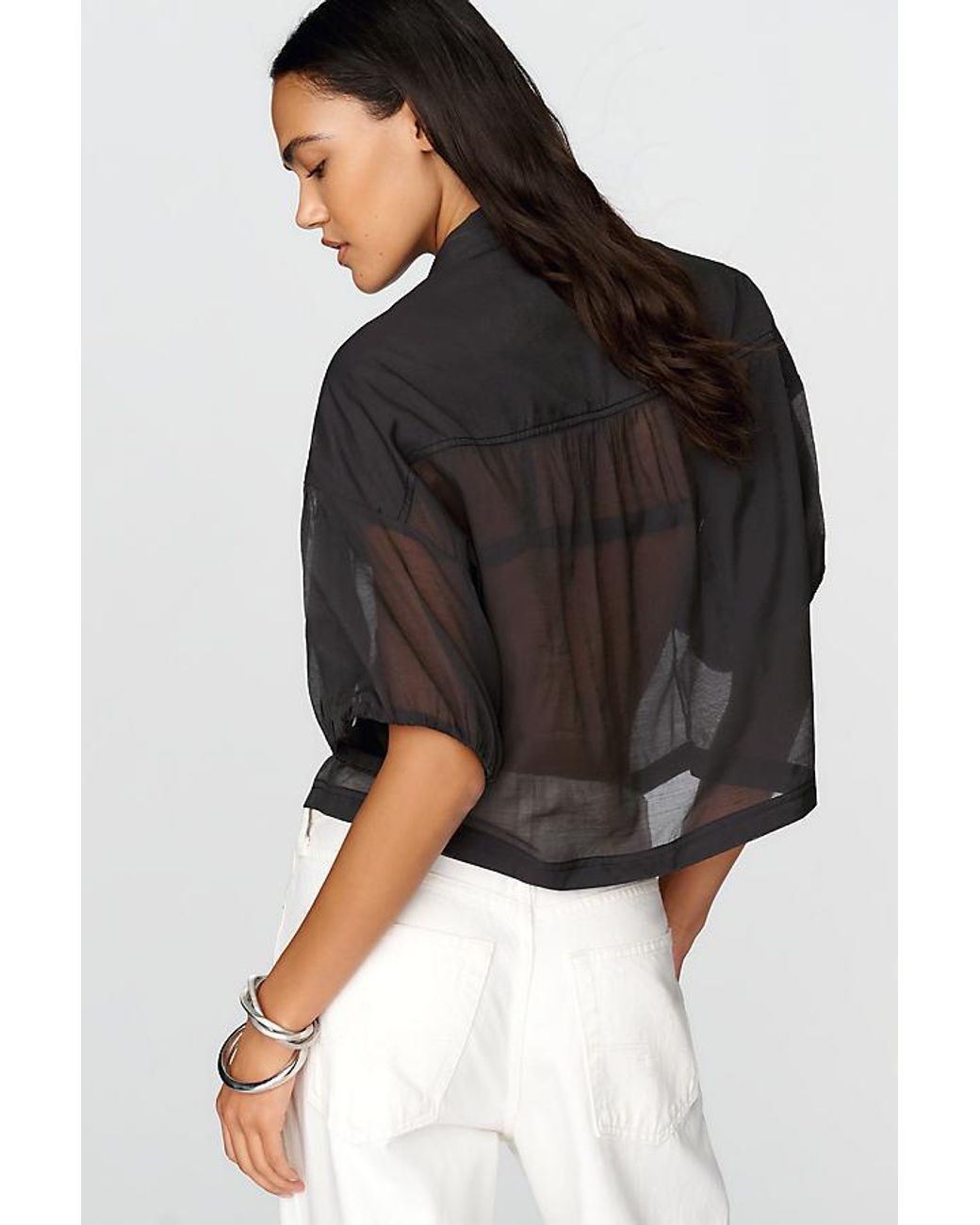 Pilcro Black Quincy Studded Blouse