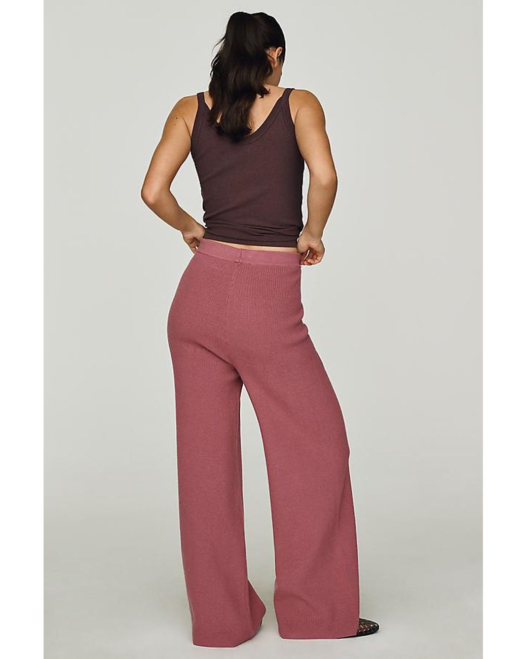 Daily Practice White Knit Wide-Leg Trousers