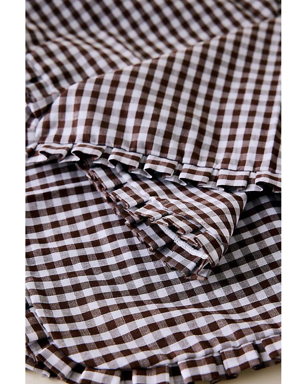 Anthropologie Brown Gingham Headscarf