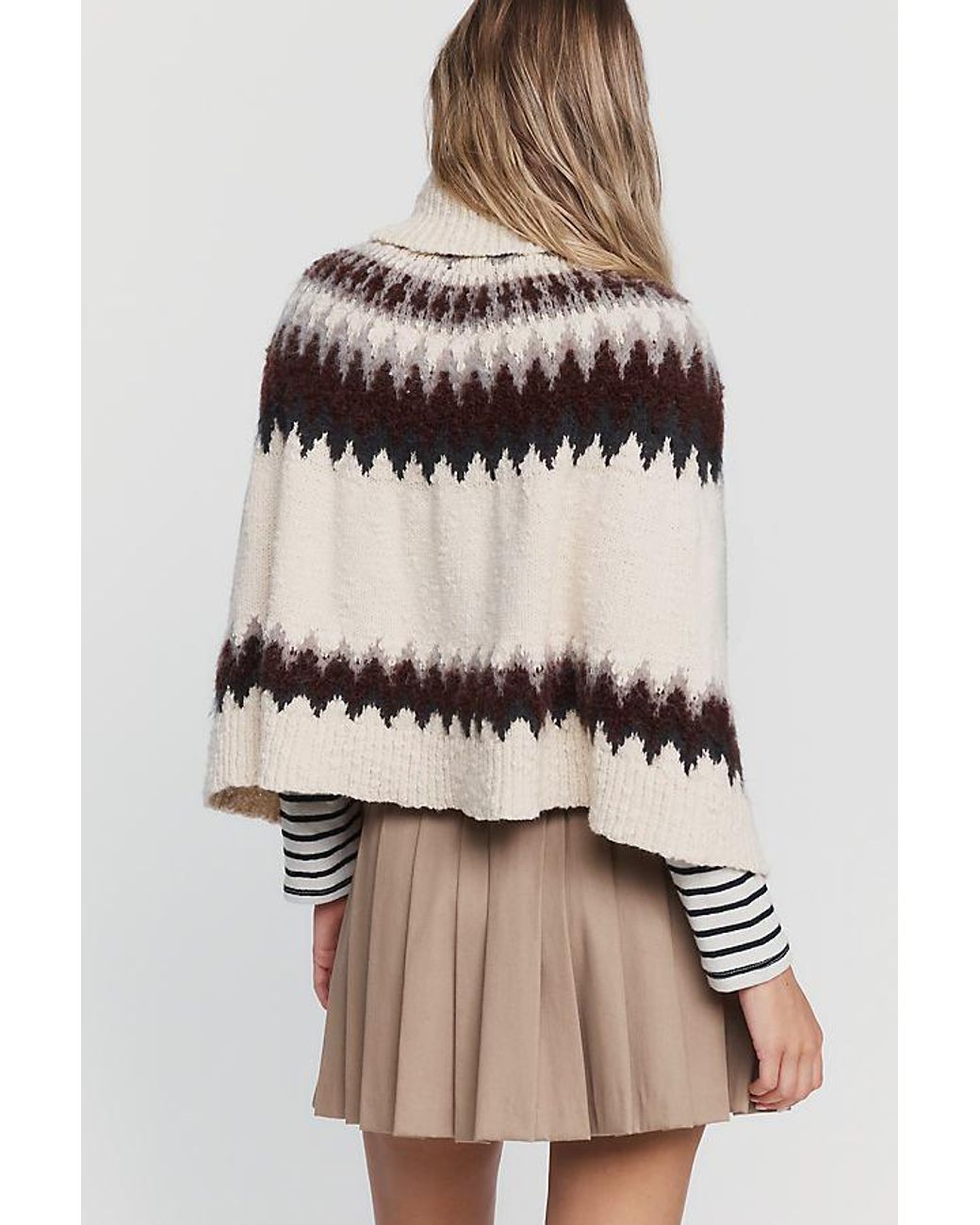 Mare Mare Natural Fair Isle Knit Poncho