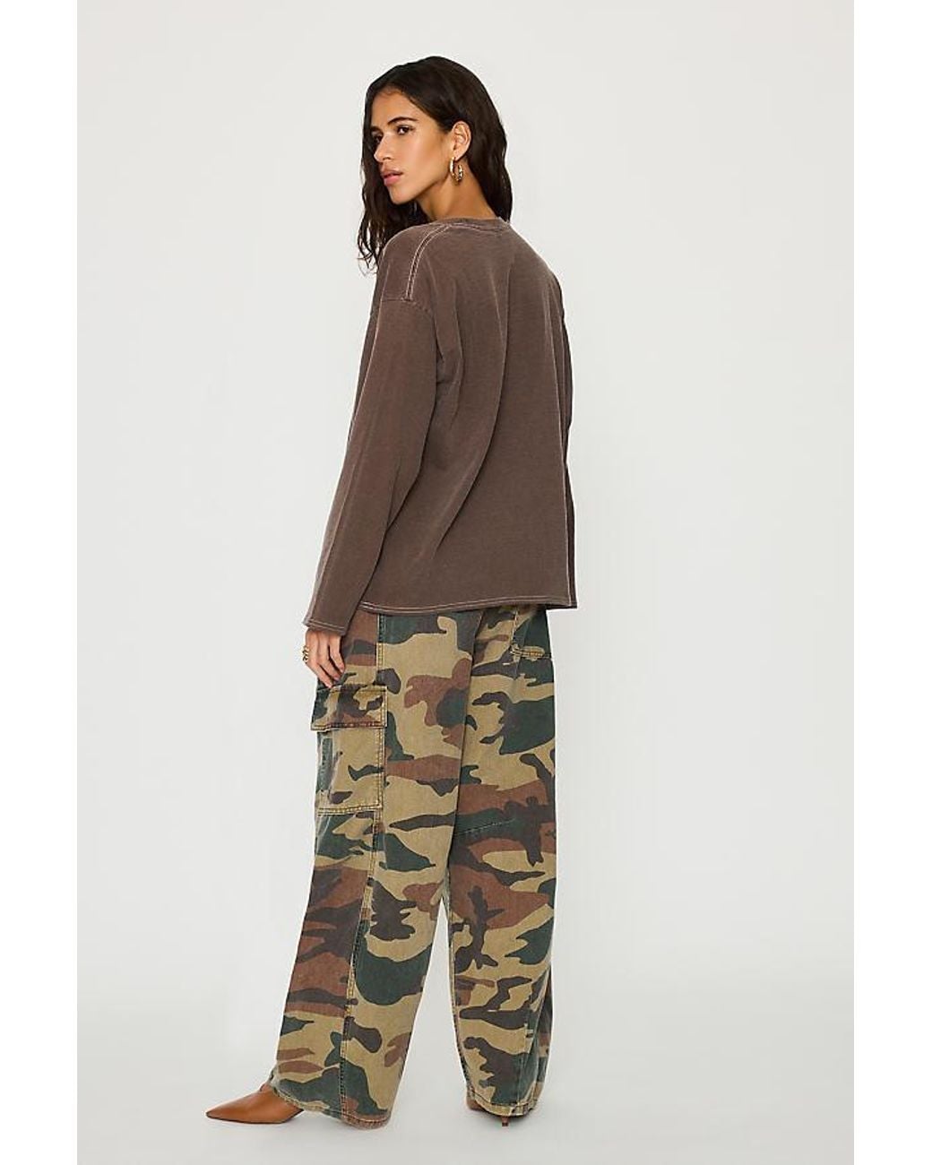 By Anthropologie Brown 100% Cotton Long-Sleeve Top
