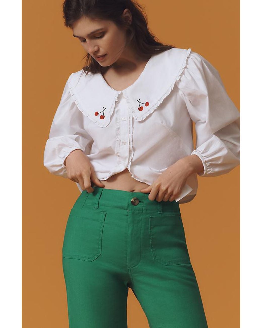 Maeve Multicolor The Colette Cropped Wide-Leg Trousers By Linen Edition