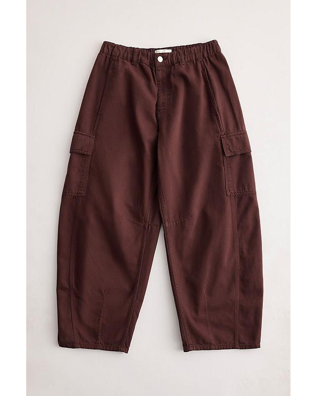 By Anthropologie Purple Frankie Barrel Leg Cargo Trousers